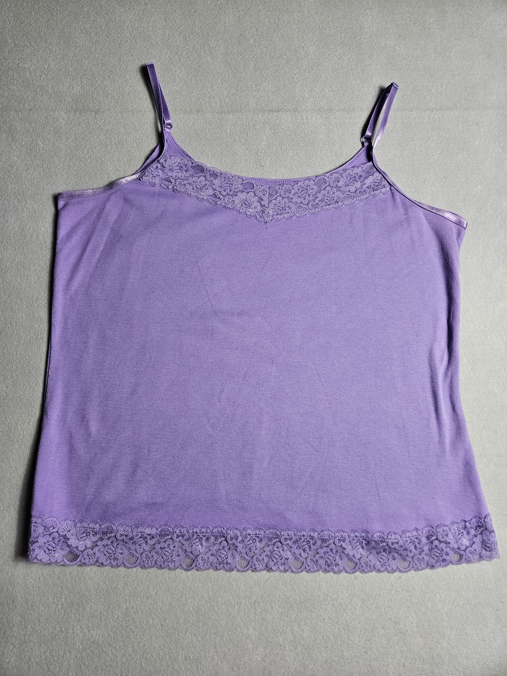 CJ Banks Purple Lace Trim Camisole Tank Top 1X